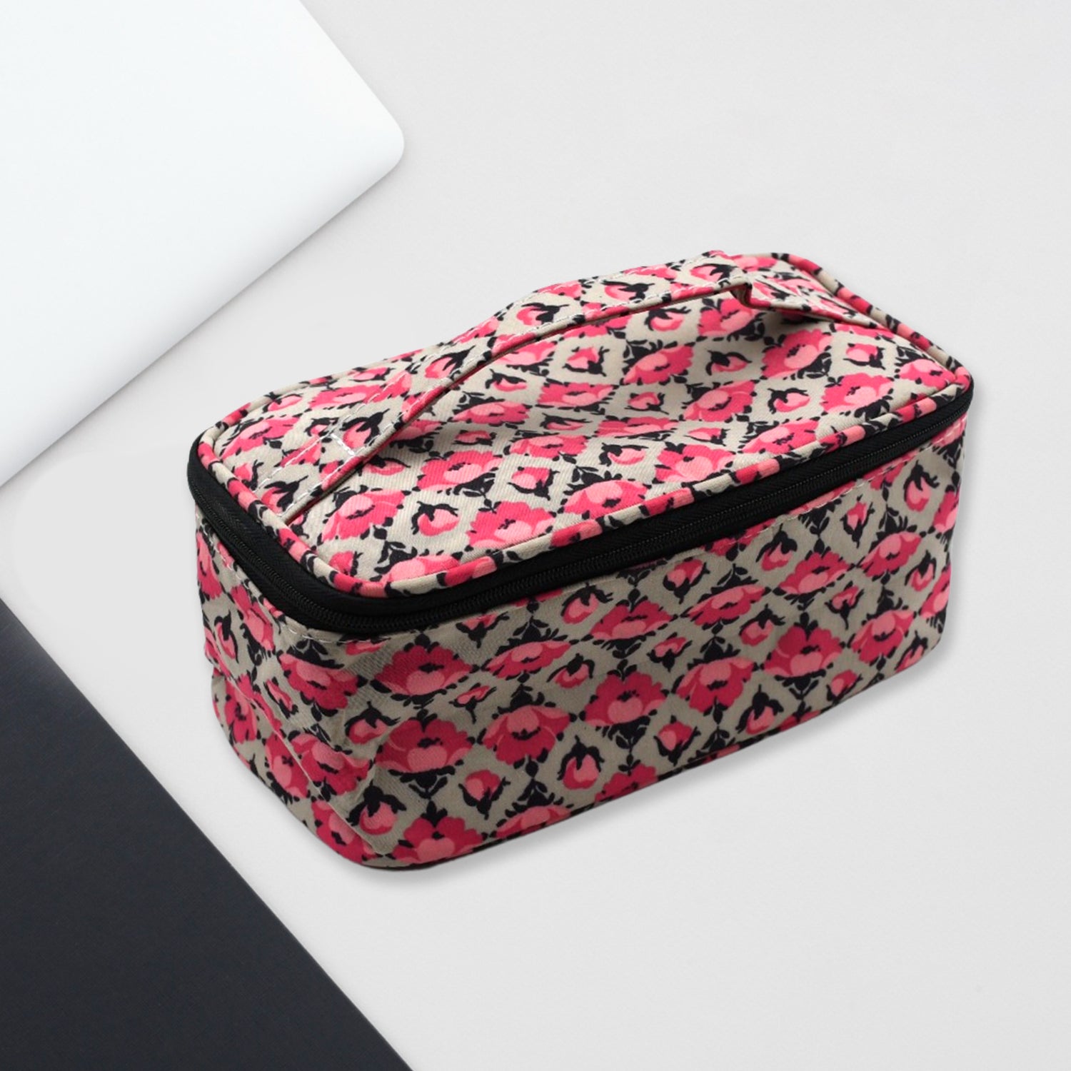 0642 Decor Travel Makeup Bag with Small pouch Portable Organizer Makeup Cosmetic Train Case Large Capacity for Cosmetics Makeup Brushes and Toiletry Jewelry for More Storage 0642 Decor Travel Makeup Bag with Small pouch Portable Organizer Makeup Cosmetic Train Case Large Capacity for Cosmetics Makeup Brushes and Toiletry Jewelry for More Storage